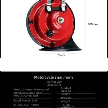 12V univerzálny motocyklový klaksón s dvojtónovým (vysoký/nízky), vodeodolný a odolný