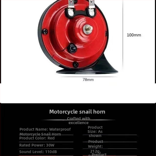12V univerzálny motocyklový klaksón s dvojtónovým (vysoký/nízky), vodeodolný a odolný