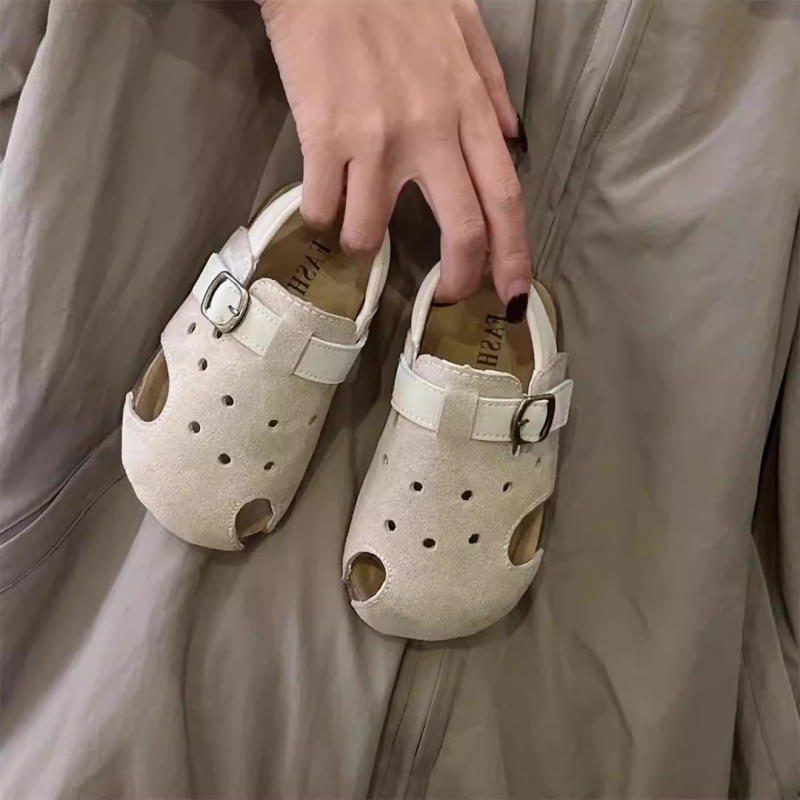 Παιδικά καλοκαιρινά σανδάλια με Velcro, κλειστό δάχτυλο, μαλακή σόλα, διαπνοή, αντιολισθητικά, για αγόρια και κορίτσια
