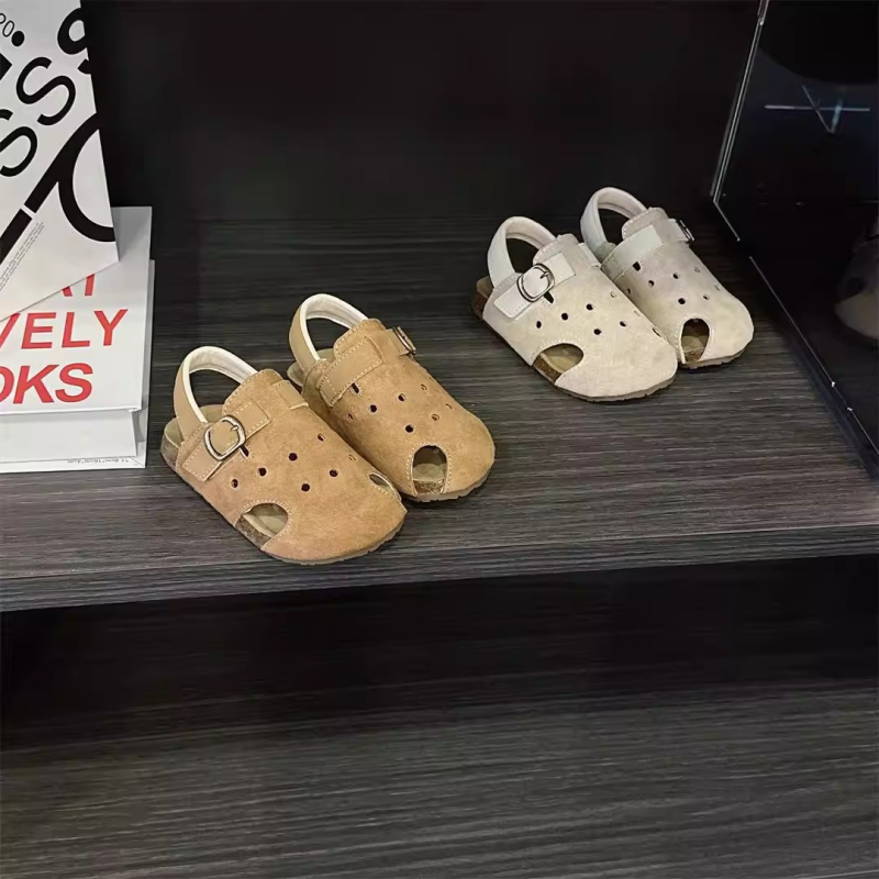 Παιδικά καλοκαιρινά σανδάλια με Velcro, κλειστό δάχτυλο, μαλακή σόλα, διαπνοή, αντιολισθητικά, για αγόρια και κορίτσια