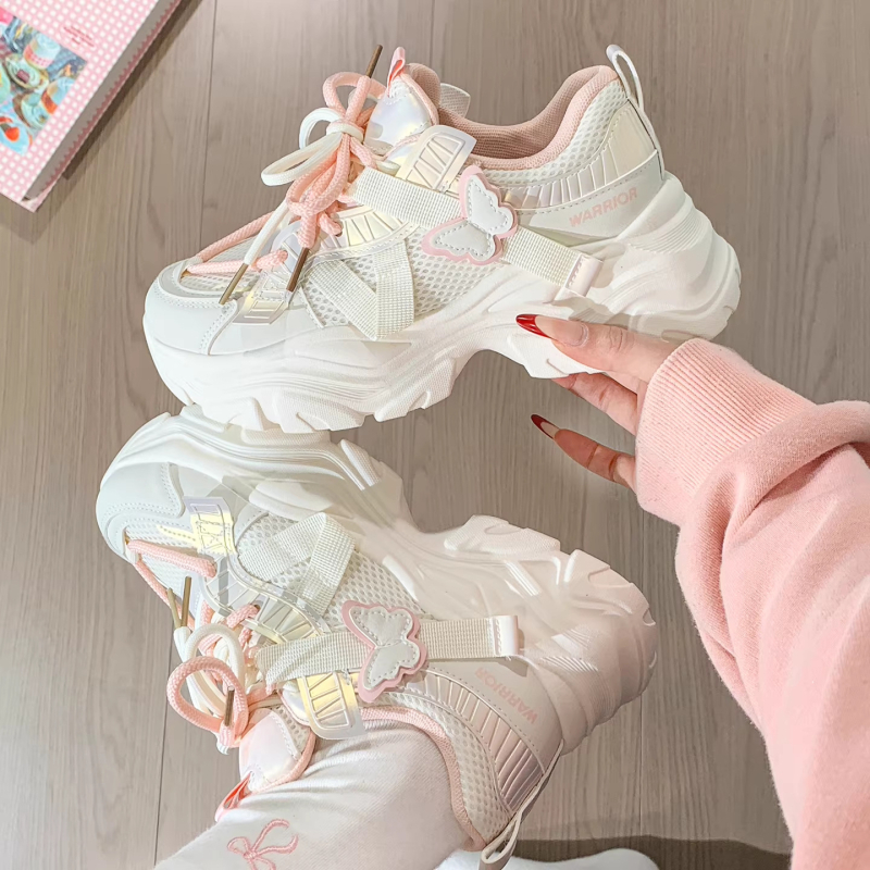 Παιδικά sneakers με μοτίβο πεταλούδας, τύπου dad sneakers, Άνοιξη 2026, αναπνέοντα casual παπούτσια, unisex