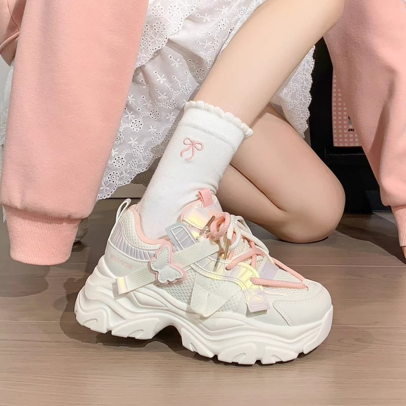 Παιδικά sneakers με μοτίβο πεταλούδας, τύπου dad sneakers, Άνοιξη 2026, αναπνέοντα casual παπούτσια, unisex