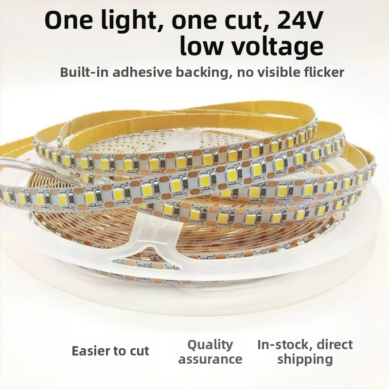 24V LED pásik, 120 LED, SMD2835, teplá biela, samolepiaci, vnútorné dekoratívne osvetlenie