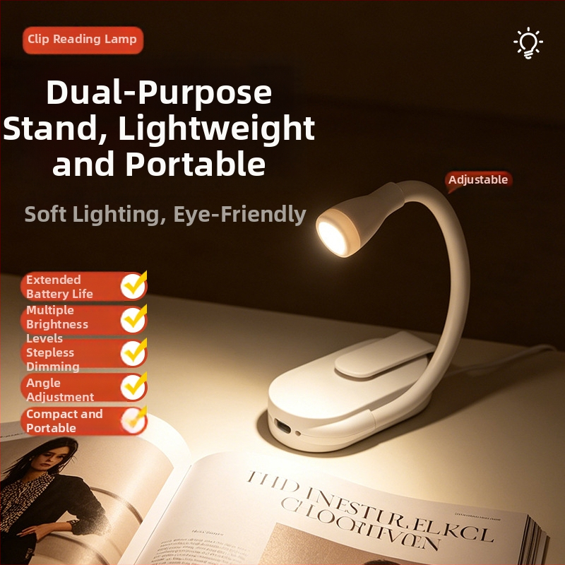 Nabíjateľná stolová lampa s USB pripínaním a mäkkým LED svetlom na ochranu očí na čítanie a štúdium