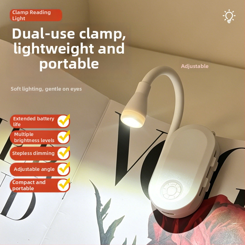 Nabíjateľná stolová lampa s USB pripínaním a mäkkým LED svetlom na ochranu očí na čítanie a štúdium