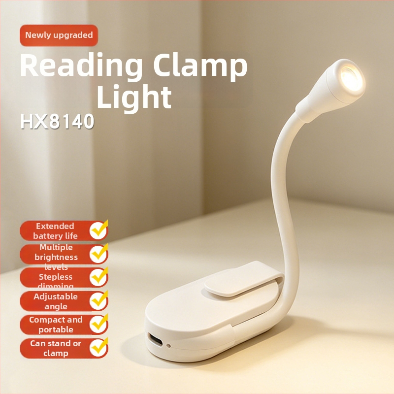Nabíjateľná stolová lampa s USB pripínaním a mäkkým LED svetlom na ochranu očí na čítanie a štúdium