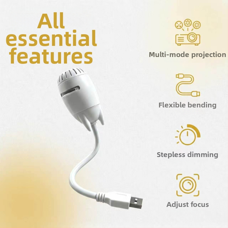 Nočné svetlo s HD projekciou hviezdnej oblohy a nastaviteľným zaostrením, nočné svetlo šetrné k očiam, napájané cez USB, hlasom ovládané atmosférické svetlo do auta
