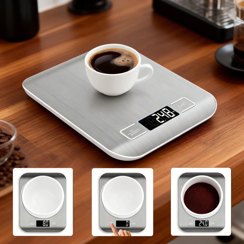 P20 konyhai elektronikus mérleg, 10 kg, rozsdamentes acél, mérési tartomány 1 g–10 kg