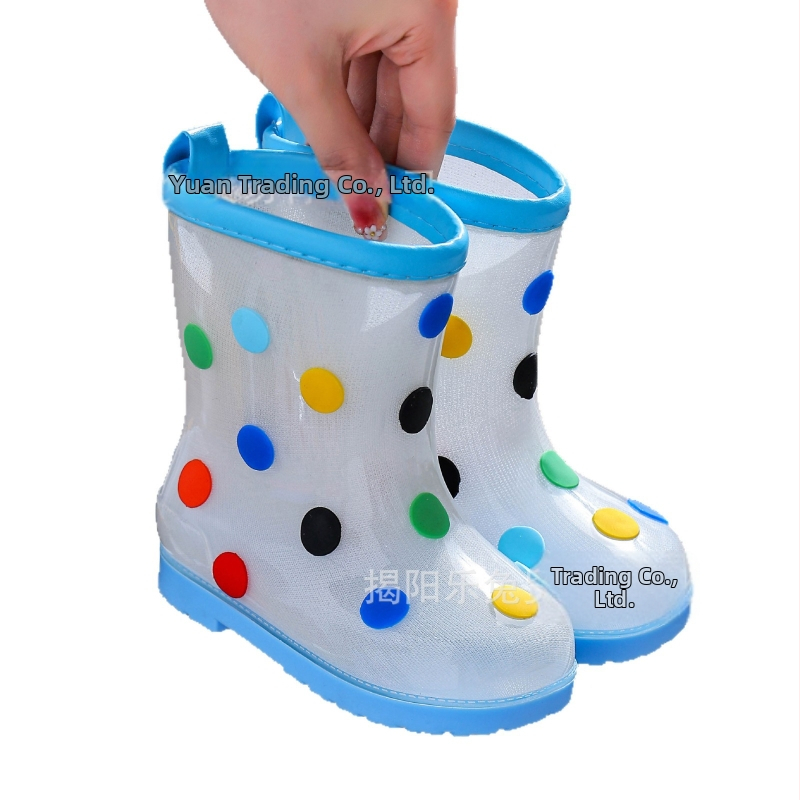 Detské bodkované gumáky, nepremokavé z PVC, nízke, unisex
