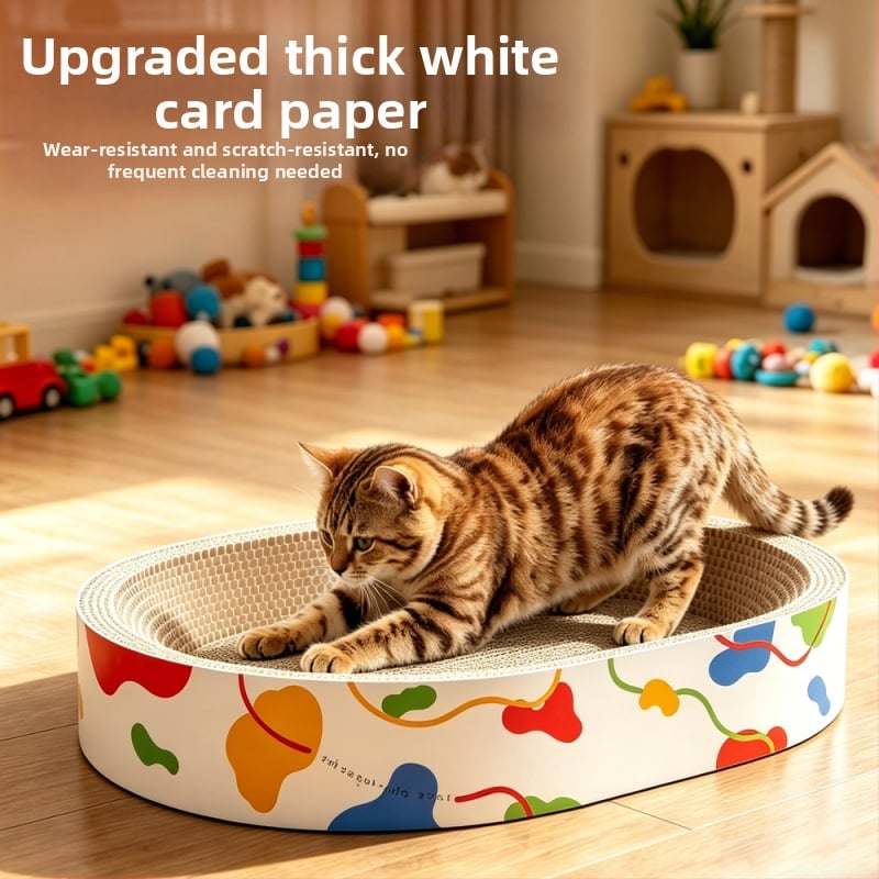Крафт картон котешка драскачка дъска, Extra Large, дебела, издръжлива, без разпад на влакна, белокартон котешки аксесоари