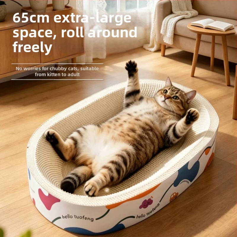 Крафт картон котешка драскачка дъска, Extra Large, дебела, издръжлива, без разпад на влакна, белокартон котешки аксесоари