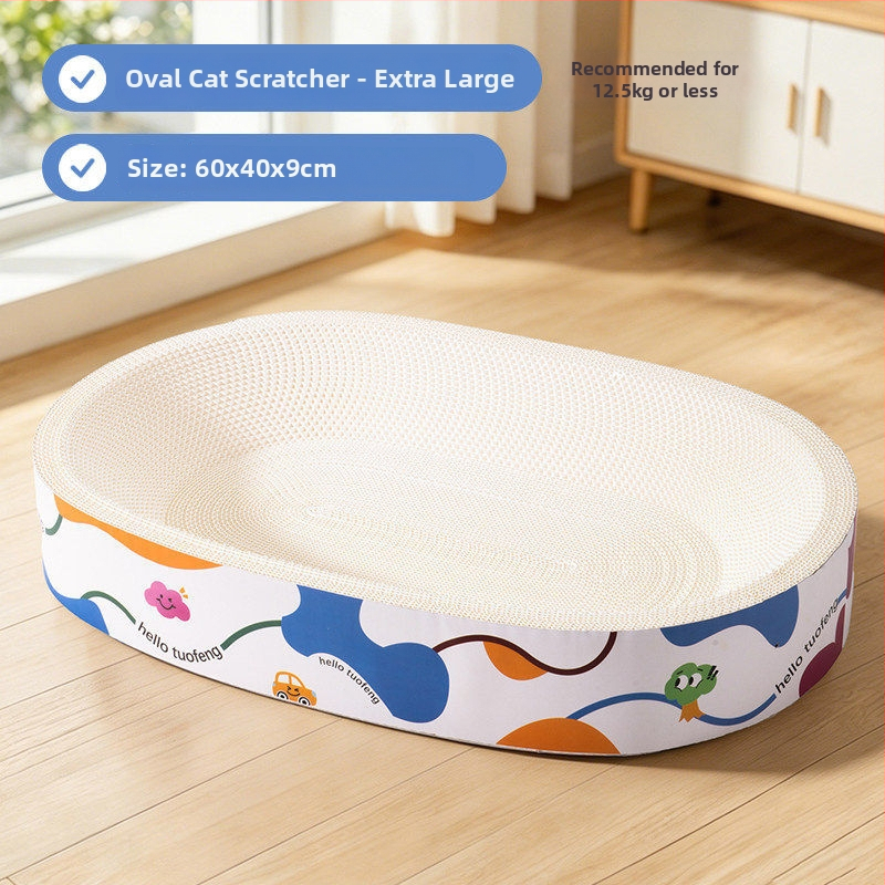 Крафт картон котешка драскачка дъска, Extra Large, дебела, издръжлива, без разпад на влакна, белокартон котешки аксесоари