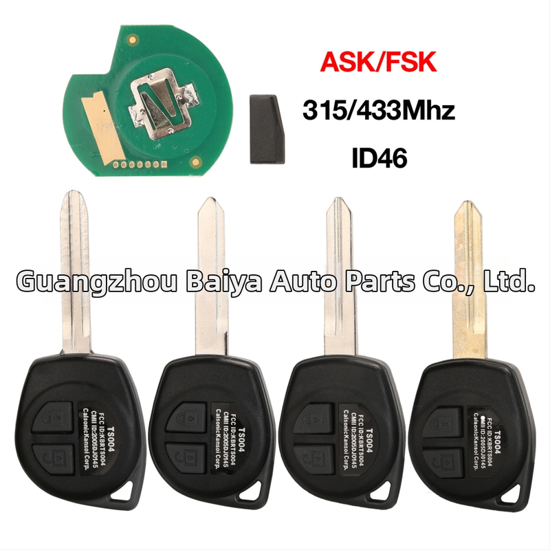 Diaľkový kľúč od auta Suzuki s 2 tlačidlami, 315/433 MHz, čip ID46, signál ASK/FSK
