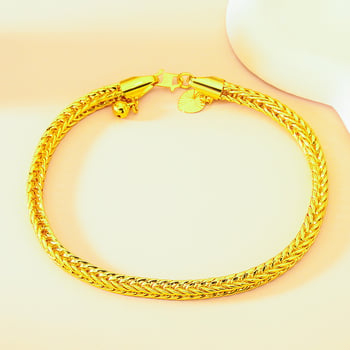 Γυναικεία Fox Tail αλυσίδα Sand Gold: κολιέ, βραχιόλι και αστράγαλος