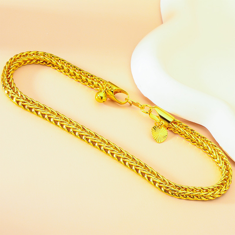 Γυναικεία Fox Tail αλυσίδα Sand Gold: κολιέ, βραχιόλι και αστράγαλος