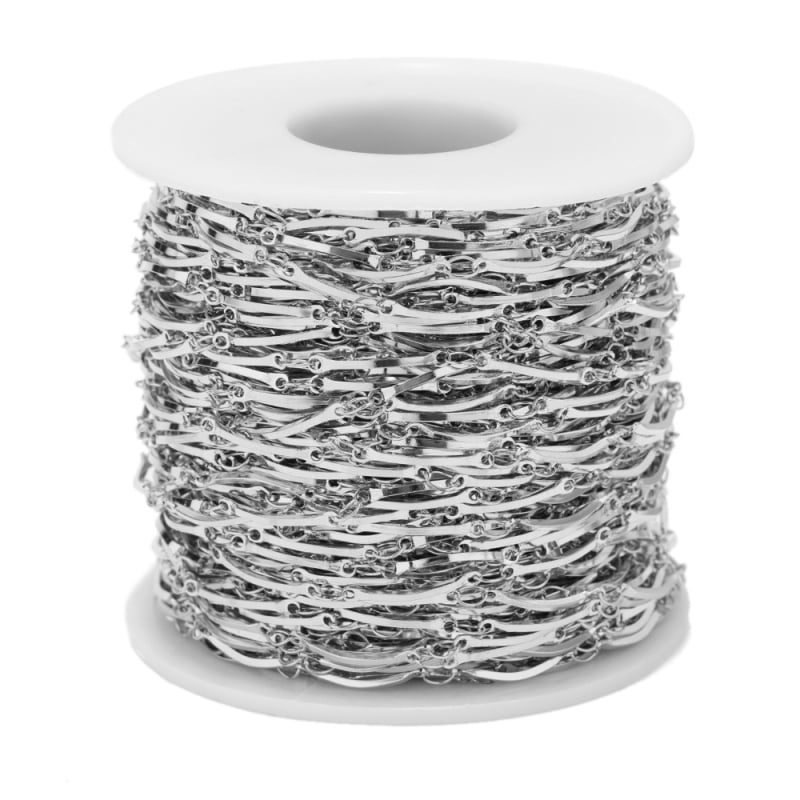 Lanț tubular curbat din oțel inoxidabil, placat prin vid cu aur 18K, pentru colier clavicular, brățară și guler de gleznă – accesorii de bijuterii