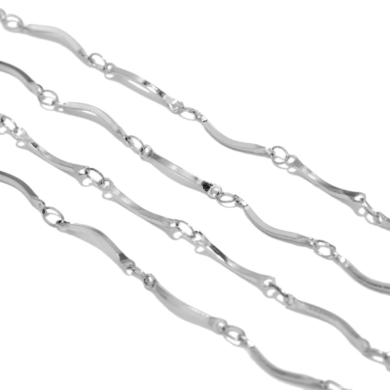 Lanț tubular curbat din oțel inoxidabil, placat prin vid cu aur 18K, pentru colier clavicular, brățară și guler de gleznă – accesorii de bijuterii