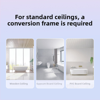 Konverzný rám kúpeľňového ohrievača 300x600 pre integrovaný strop s odsávacím ventilátorom