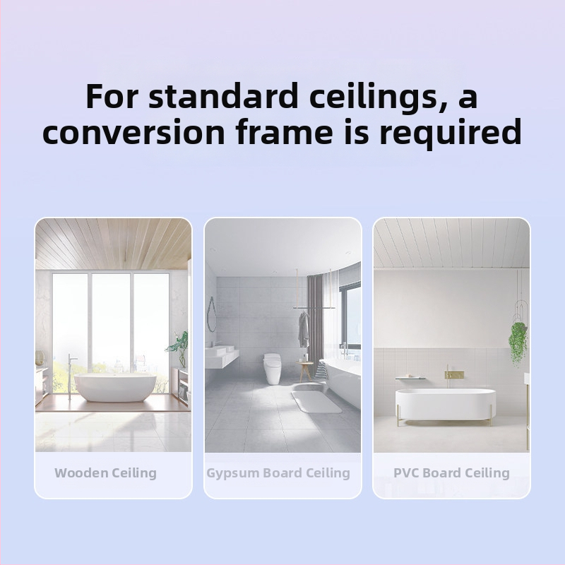Konverzný rám kúpeľňového ohrievača 300x600 pre integrovaný strop s odsávacím ventilátorom