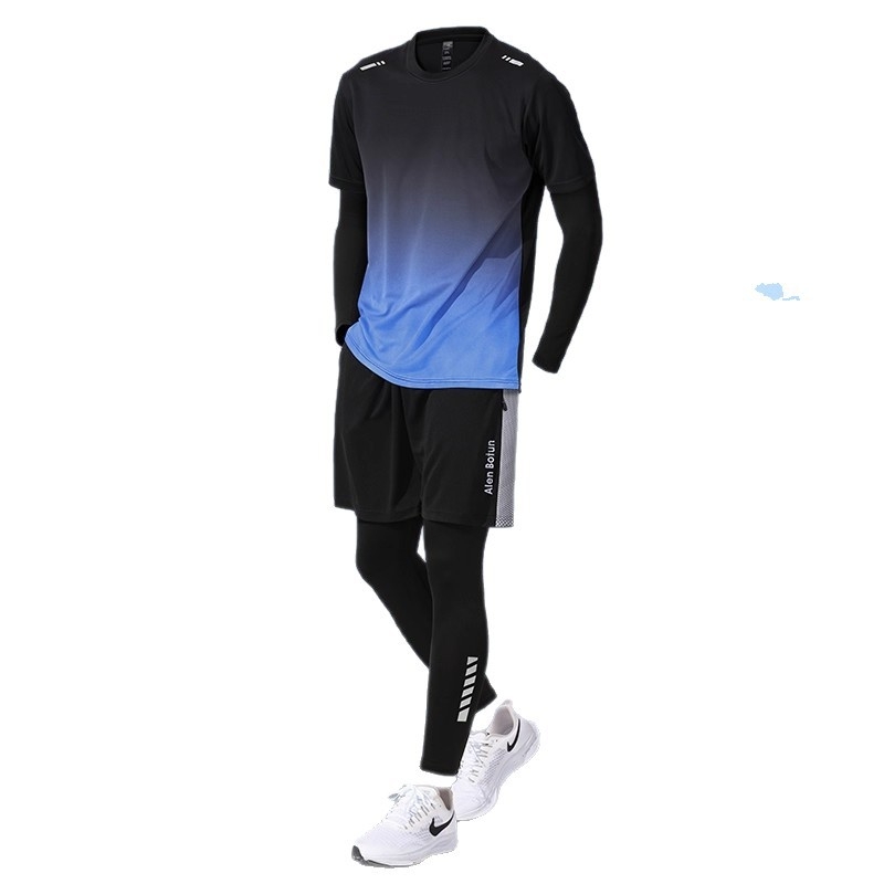 Set de alergare pentru bărbați, iarnă – top cu uscare rapidă și pantaloni lungi