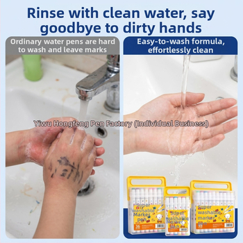 Dvojfarebné fixky Book Color Easy-Wash s trojuholníkovým telom, na vodnej báze, nerozpíjajúce sa a vrstviteľné, skladacie kresliace perá, šírka čiary 6 mm, sada 48 farieb