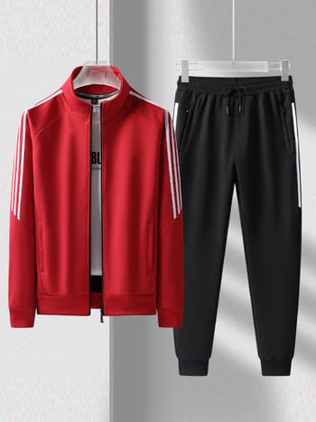 Compleu sport cu trei dungi pentru cupluri, uniformă unisex pentru școală și muncă, imprimare logo disponibilă, pentru mai multe situații