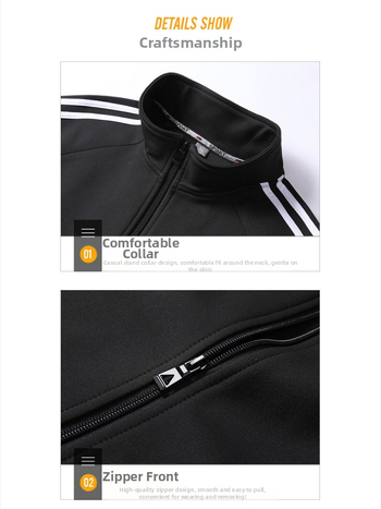 Compleu sport cu trei dungi pentru cupluri, uniformă unisex pentru școală și muncă, imprimare logo disponibilă, pentru mai multe situații