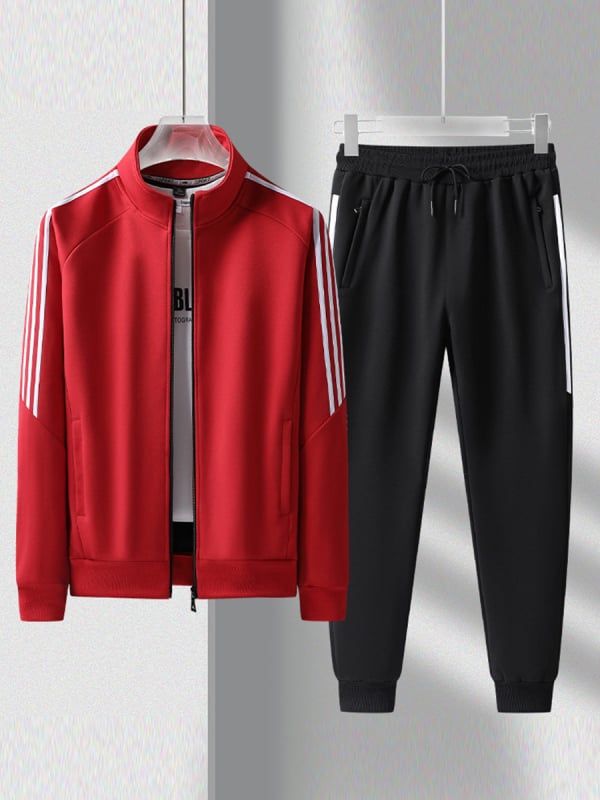 Compleu sport cu trei dungi pentru cupluri, uniformă unisex pentru școală și muncă, imprimare logo disponibilă, pentru mai multe situații
