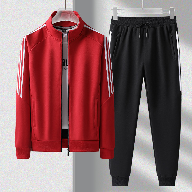 Compleu sport cu trei dungi pentru cupluri, uniformă unisex pentru școală și muncă, imprimare logo disponibilă, pentru mai multe situații
