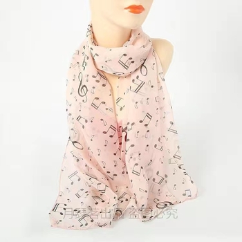 Γυναικείος φουλάρι chiffon μακρύς, με μοτίβο ευτυχισμένου πουλιού, 50×155 εκ., πολυεστέρας