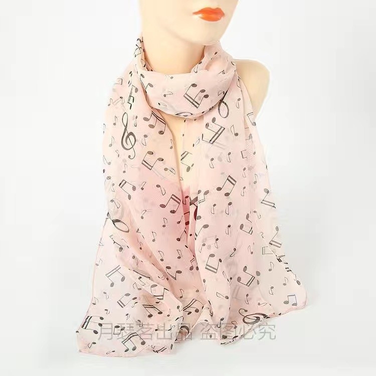 Γυναικείος φουλάρι chiffon μακρύς, με μοτίβο ευτυχισμένου πουλιού, 50×155 εκ., πολυεστέρας
