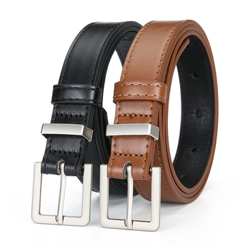 Γυναικεία ζώνη PU για τζιν με αγκράφα τύπου pin — casual, πολυχρηστική, κορεατικό στυλ