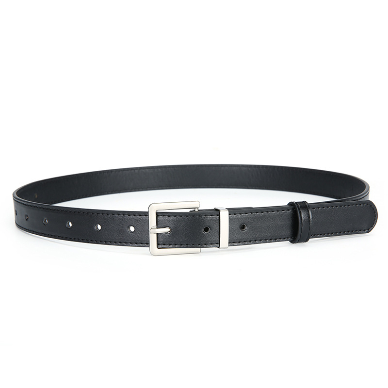 Γυναικεία ζώνη PU για τζιν με αγκράφα τύπου pin — casual, πολυχρηστική, κορεατικό στυλ