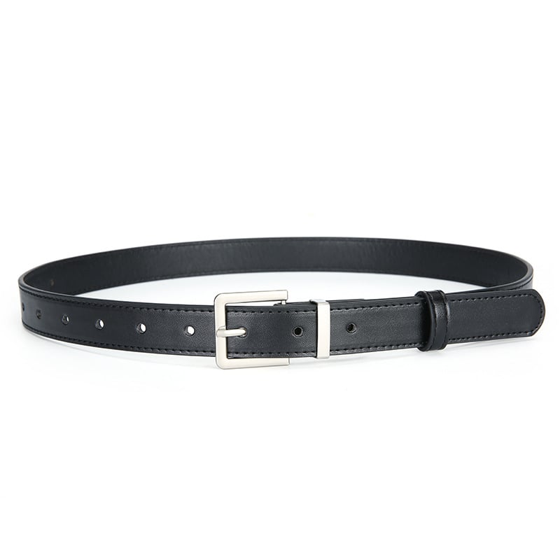 Γυναικεία ζώνη PU για τζιν με αγκράφα τύπου pin — casual, πολυχρηστική, κορεατικό στυλ