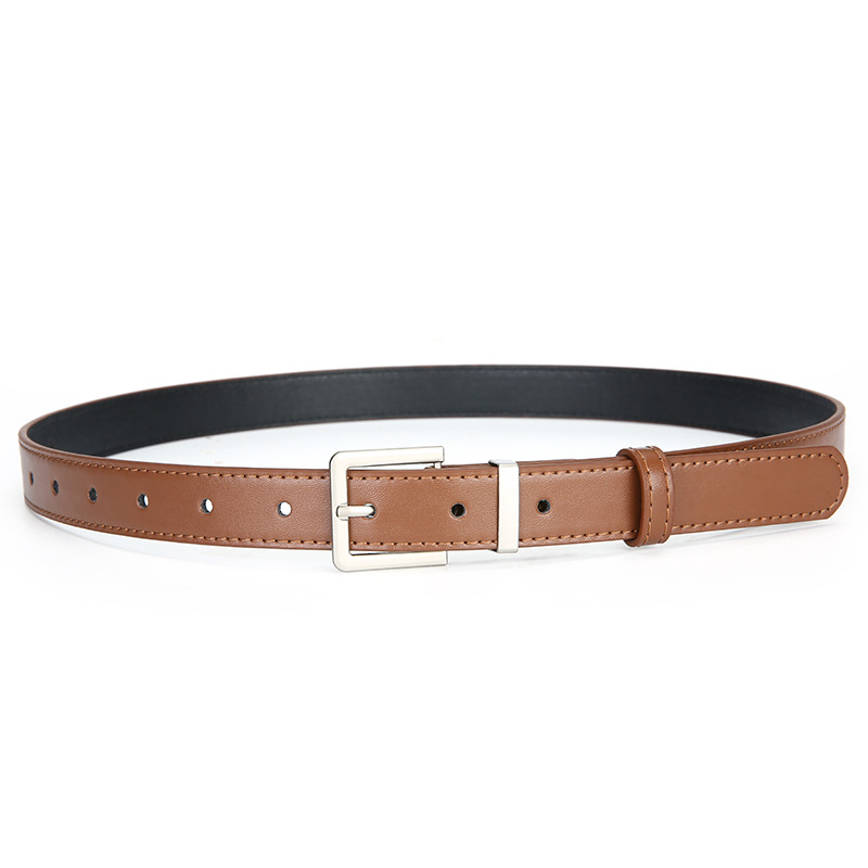 Γυναικεία ζώνη PU για τζιν με αγκράφα τύπου pin — casual, πολυχρηστική, κορεατικό στυλ