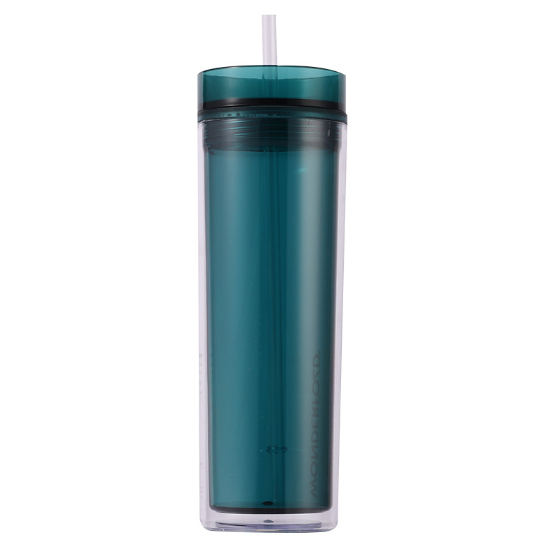 16 oz διπλού στρώματος διαφανές κύπελλο με καλαμάκι, πλαστικό ποτήρι μεγάλης χωρητικότητας για αυτοκίνητο и εξωτερικές δραστηριότητες