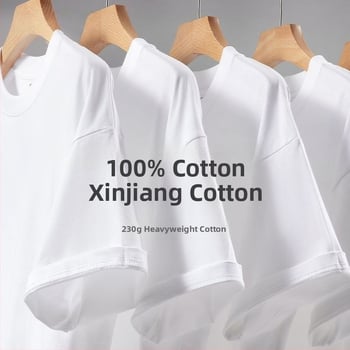 Ανδρικό T‑shirt κοντομάνικο, 100% βαμβάκι, χαλαρή γραμμή, καλοκαίρινό, στρογγυλή λαιμόκοψη, μονόχρωμο, καθημερινή χρήση