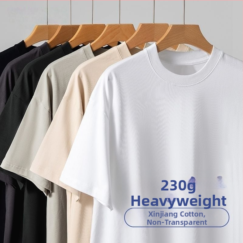 Ανδρικό T‑shirt κοντομάνικο, 100% βαμβάκι, χαλαρή γραμμή, καλοκαίρινό, στρογγυλή λαιμόκοψη, μονόχρωμο, καθημερινή χρήση