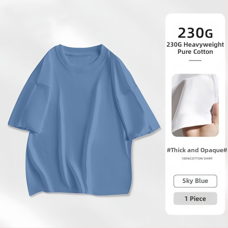 Ανδρικό T‑shirt κοντομάνικο, 100% βαμβάκι, χαλαρή γραμμή, καλοκαίρινό, στρογγυλή λαιμόκοψη, μονόχρωμο, καθημερινή χρήση