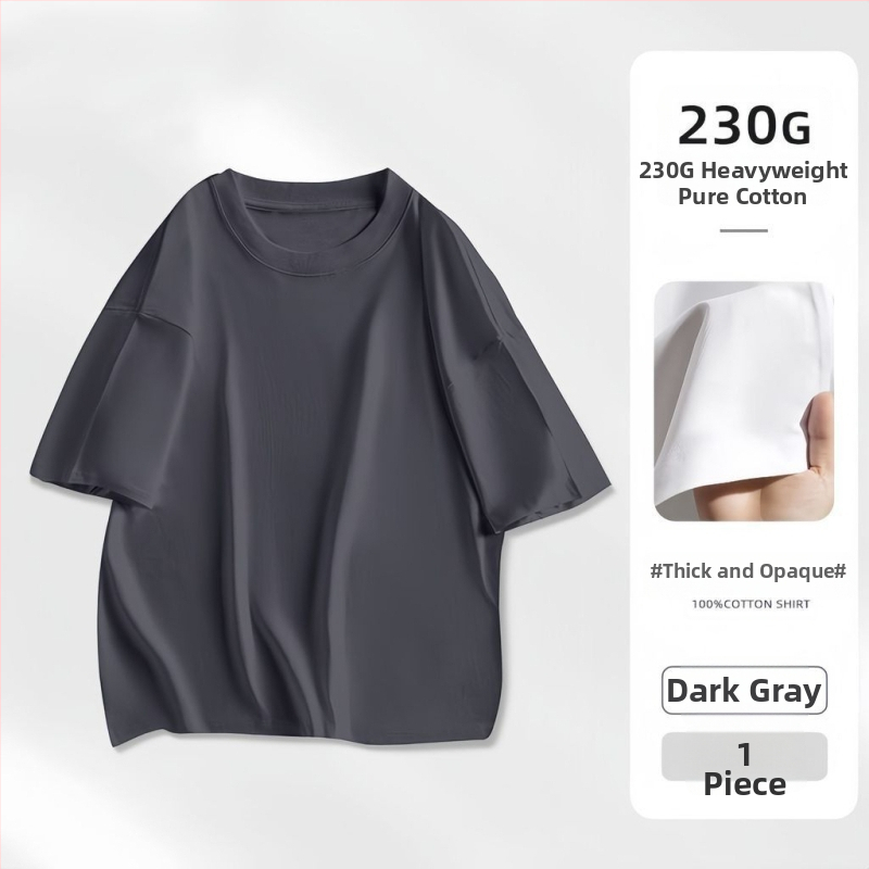Ανδρικό T‑shirt κοντομάνικο, 100% βαμβάκι, χαλαρή γραμμή, καλοκαίρινό, στρογγυλή λαιμόκοψη, μονόχρωμο, καθημερινή χρήση