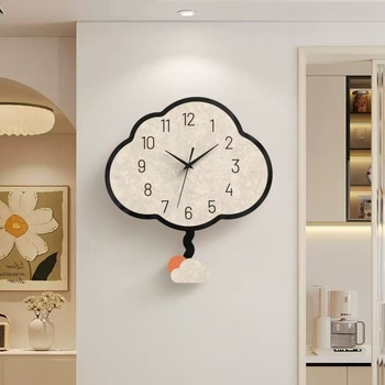 Ceas de perete cu design inspirat de nori, cuarț, funcționare silențioasă, stil modern minimalist, artă de perete pentru sufragerie
