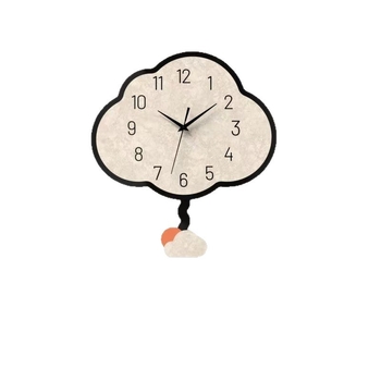 Ceas de perete cu design inspirat de nori, cuarț, funcționare silențioasă, stil modern minimalist, artă de perete pentru sufragerie