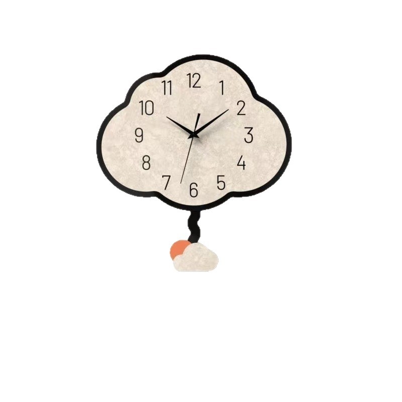 Ceas de perete cu design inspirat de nori, cuarț, funcționare silențioasă, stil modern minimalist, artă de perete pentru sufragerie
