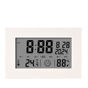 Ceas de birou LCD multifuncțional cu termometru și higrometru, calendar, alarmă, afișaj 24 de ore