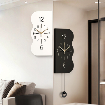 Ceas de perete dublu-față, stil modern minimalist, pentru colțul sufrageriei