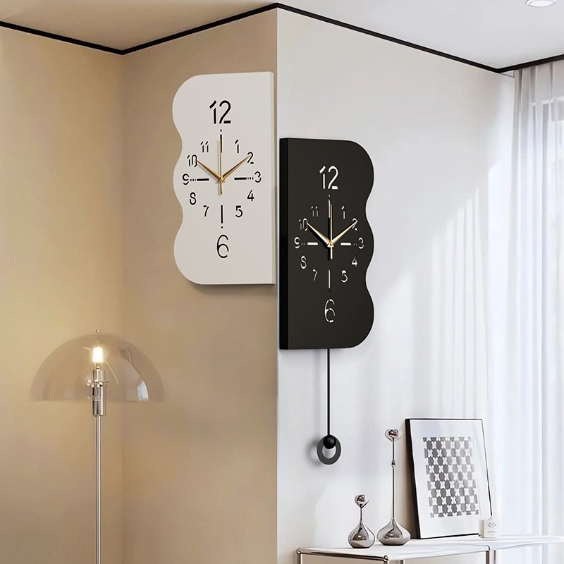 Ceas de perete dublu-față, stil modern minimalist, pentru colțul sufrageriei
