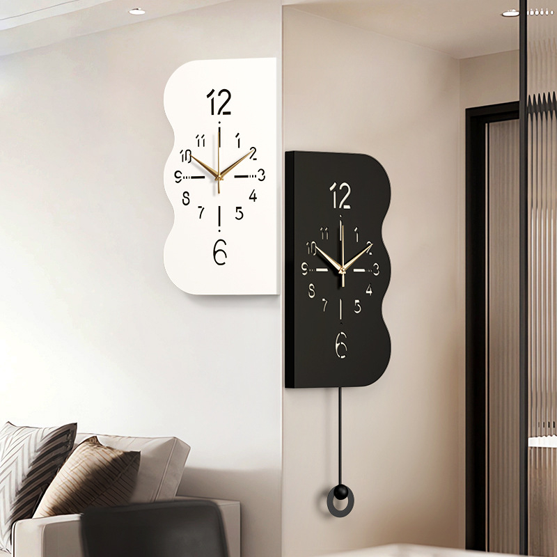 Ceas de perete dublu-față, stil modern minimalist, pentru colțul sufrageriei