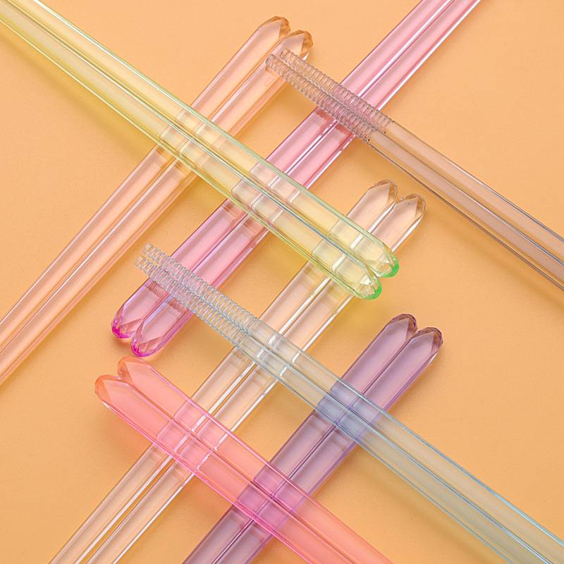 Bețișoare de bucătărie din acril transparent, vârf ascuțit, antiderapante, compatibile mașină de vase, set stil pentru cuplu