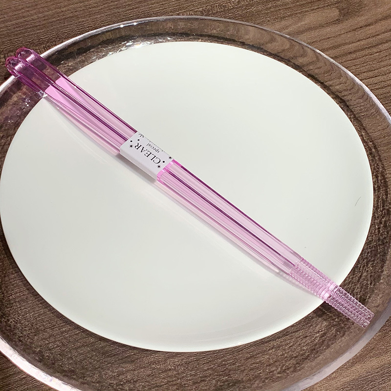 Bețișoare de bucătărie din acril transparent, vârf ascuțit, antiderapante, compatibile mașină de vase, set stil pentru cuplu