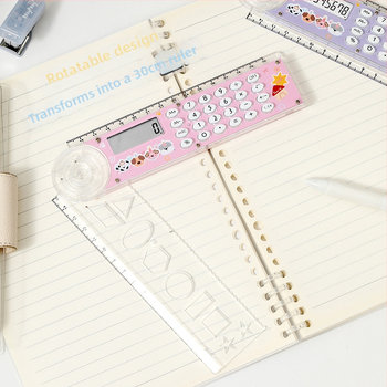 30 cm multifunkčné pravítko a kalkulačka pre základnú školu